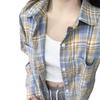 Women's Hong Kong Retro Plaid Loose Long-Sleeve Shirt for Spring/Autumn
