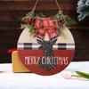 Hanging Santa Wreath Door Pendant Wood Front Door Pendant Christmas Wreaths Signs  For Front Door