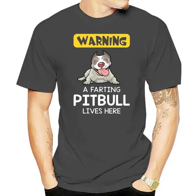 cotton T-shirt brand top Warning A Farting Pitbull Lives Here Shirt Custom Screen Printed Tee Shirt