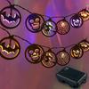 LED Pumpkin Lantern Wizard Hat Halloween String Lights: Spooky Atmosphere & Colored Ghost Festive Decor