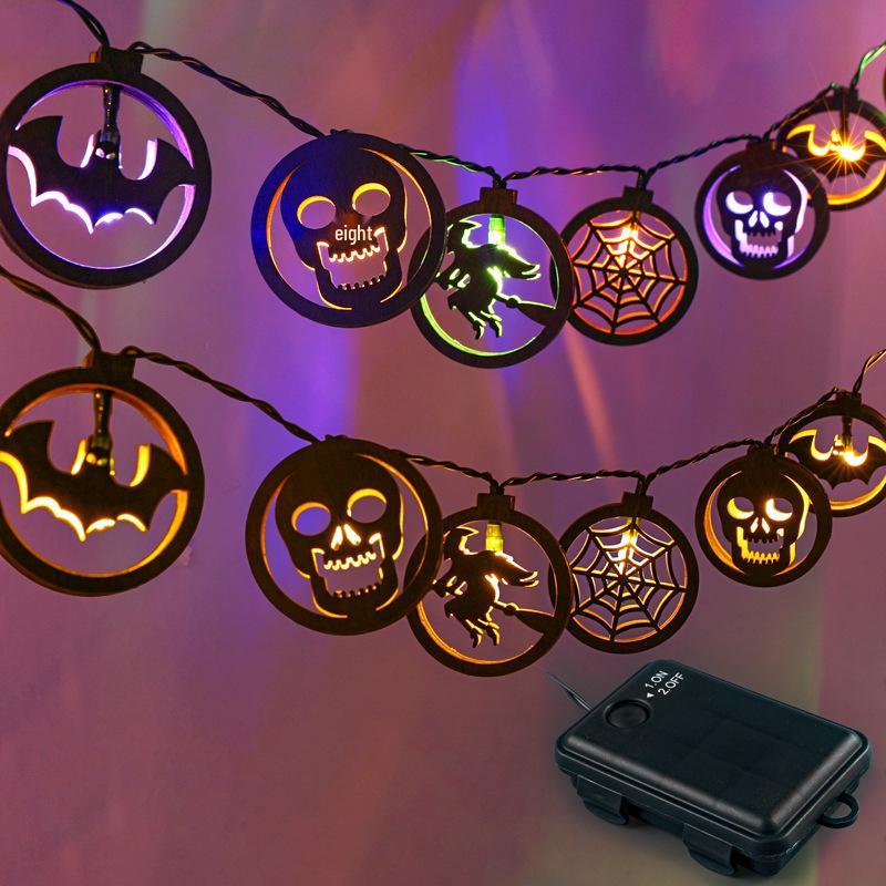 LED Pumpkin Lantern Wizard Hat Halloween String Lights: Spooky Atmosphere & Colored Ghost Festive Decor