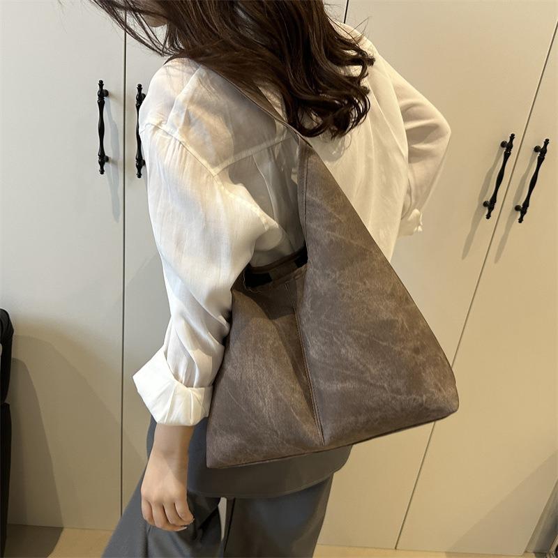 Premium sense large capacity tote bag summer new fashion solid color casual versatile portable shoulder armpit bag