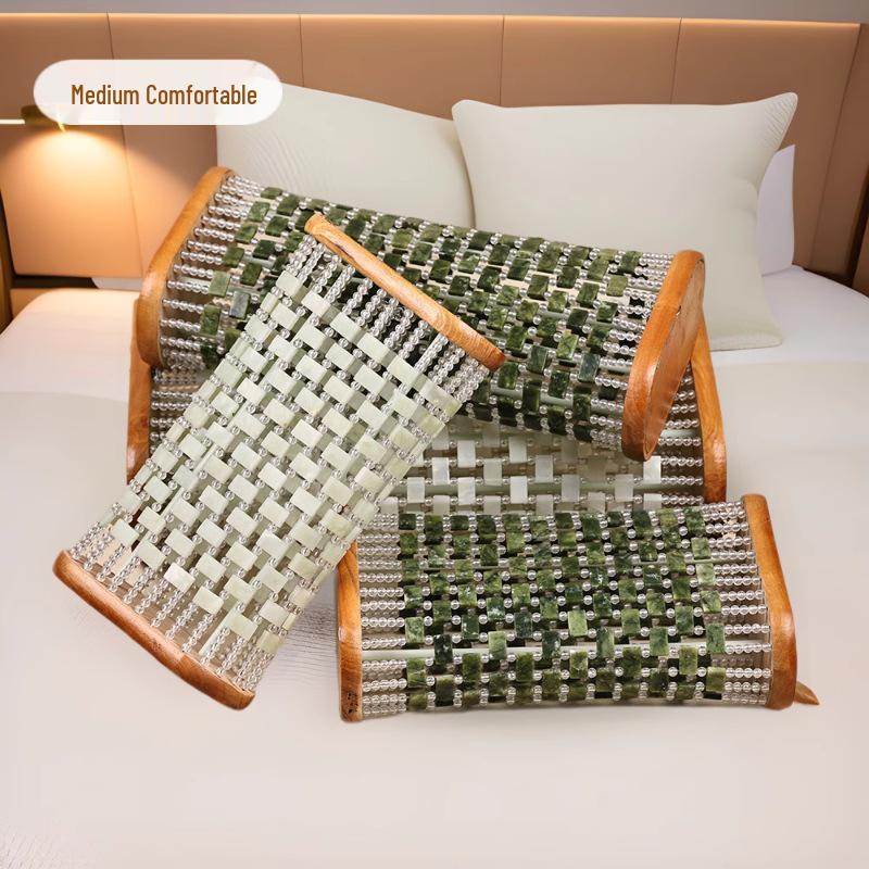 Xiuyan Jade Kühlkissen - Natürlich schweißresistent, atmungsaktiv und mit hohlem Design für Halswirbelstütze und Sommerkomfort.