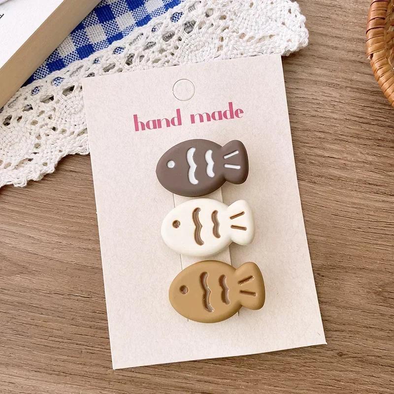 3Pcs Cute Cartoon Small Fish Hairpins Korean Style Sweet Y2k Girls Colorful Mini Hair Clips Hair Accessories