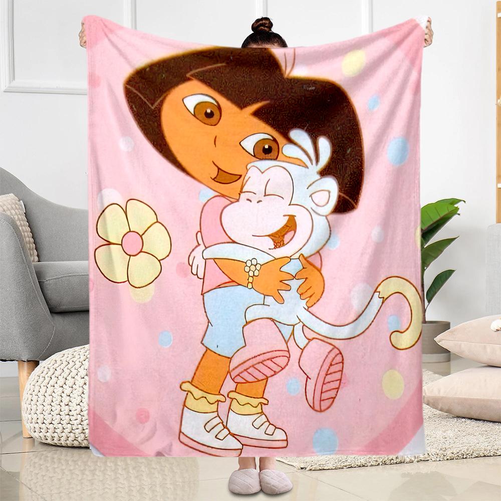 Dora Explorer Blanket Warmthful Decor Perfect for Sofa Office Bed Four Seasons Universal Digital Print Ideal Gift for Friends Family Couples Picnic