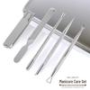 Nail Art Stainless Steel Universal Clipper Set - Double-Sided for Fingernails & Toenails