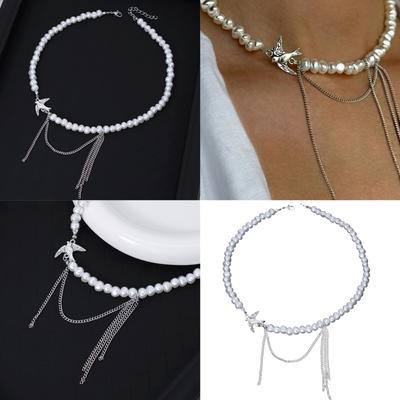 Stylish Adjustable Collarbone Necklace Featuring Delicate Swallow Charm And Dynamic Tassel Designs Collarbone Chain