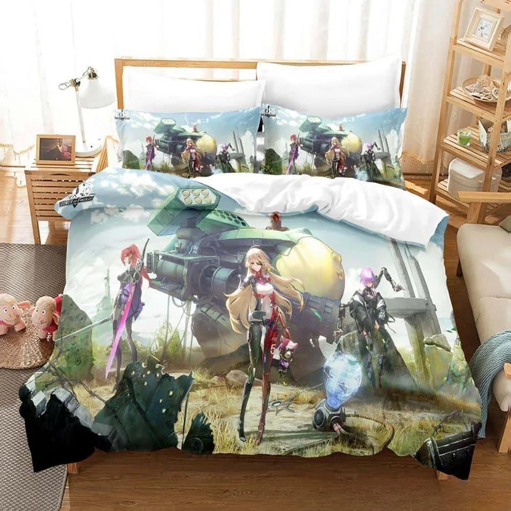 3D Printing Game Tower of Fantasy Anime Bedding Set Single Twin Full Queen King Size Bed Set Adult Kid Bedroom Duvetcover Sets