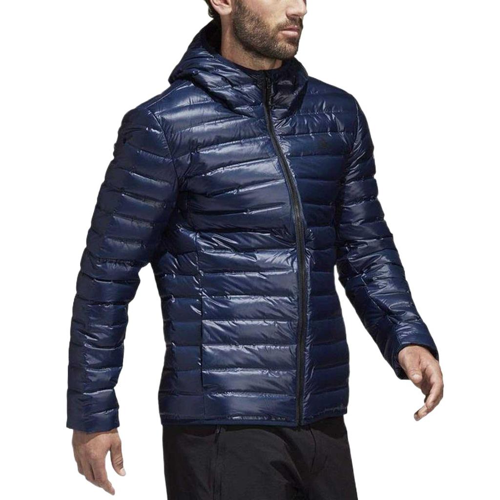 adidas Daunenjacken Herren Blau Mit Kapuze Moderat BQ7785