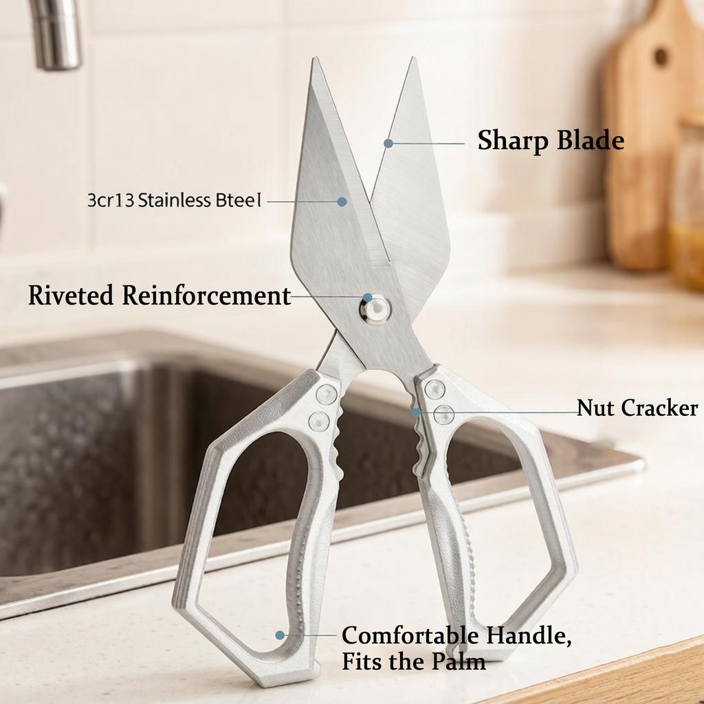 Multi-Function Stainless Steel Kitchen Scissor Heavy-Duty Cutting Kitchen Shears Meat Grilling Food Chicken Bone Scissors