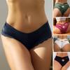 Women Panties Low Waist Ice Silk Lace Solid Color Hollow Out