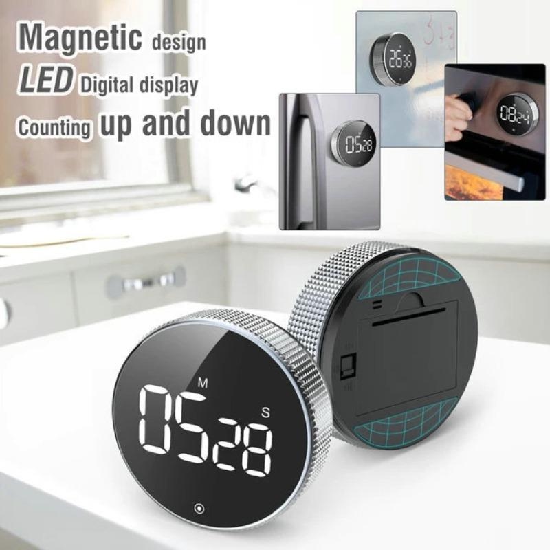 Digital Countdown Timer with Silent Alarm and Magnetic Back for Kitchen Beauty Exercise