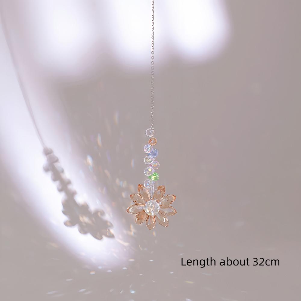 Glass Crystal Pendant Rainbow Maker Indoor Window Sunflower Sun Catcher Ornament Christmas Gift Yard Garden Decorations