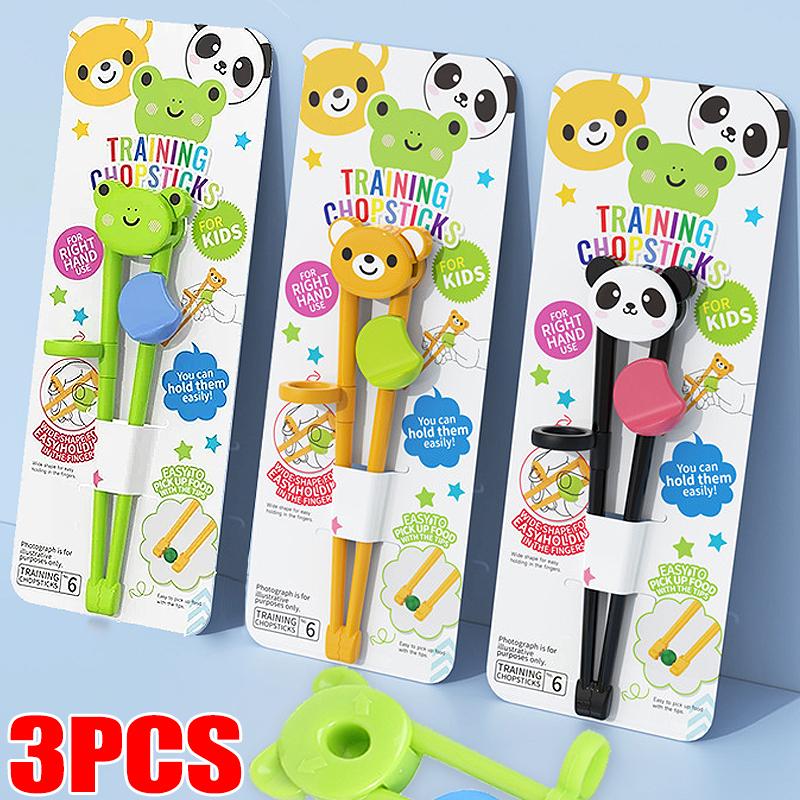Children Chopsticks for Beginners Baby Auxiliary Eating Chopsticks Learning Cartoon Animal Tableware Training Kids Enlightenment