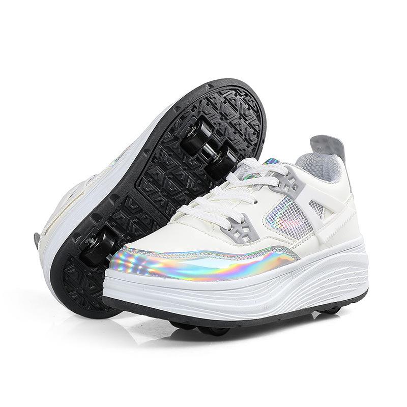 Runaway Shoes Four-wheel Invisible Girls' Student Roller Skates Automatic Walking Boys' Deformed Shoes Children's Roller Skates