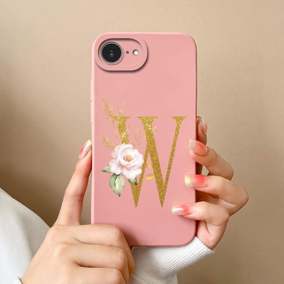 

Simple Letter Case For iPhone 16E Soft Liquid Silicone Anti Drop Back Cover For iPhone SE 4 / SE 2025 Shockproof Phone Shell iPhone 16E