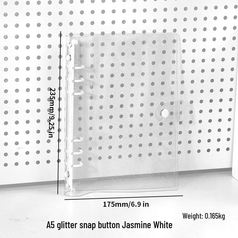 Glittery Transparent PVC 6-Ring A5/A6 Student Notebook & Journal