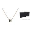 Hermes Mini Pop H Iconic Letter Decoration Necklace Women Necklace Rose-Gold Black H147992FO03