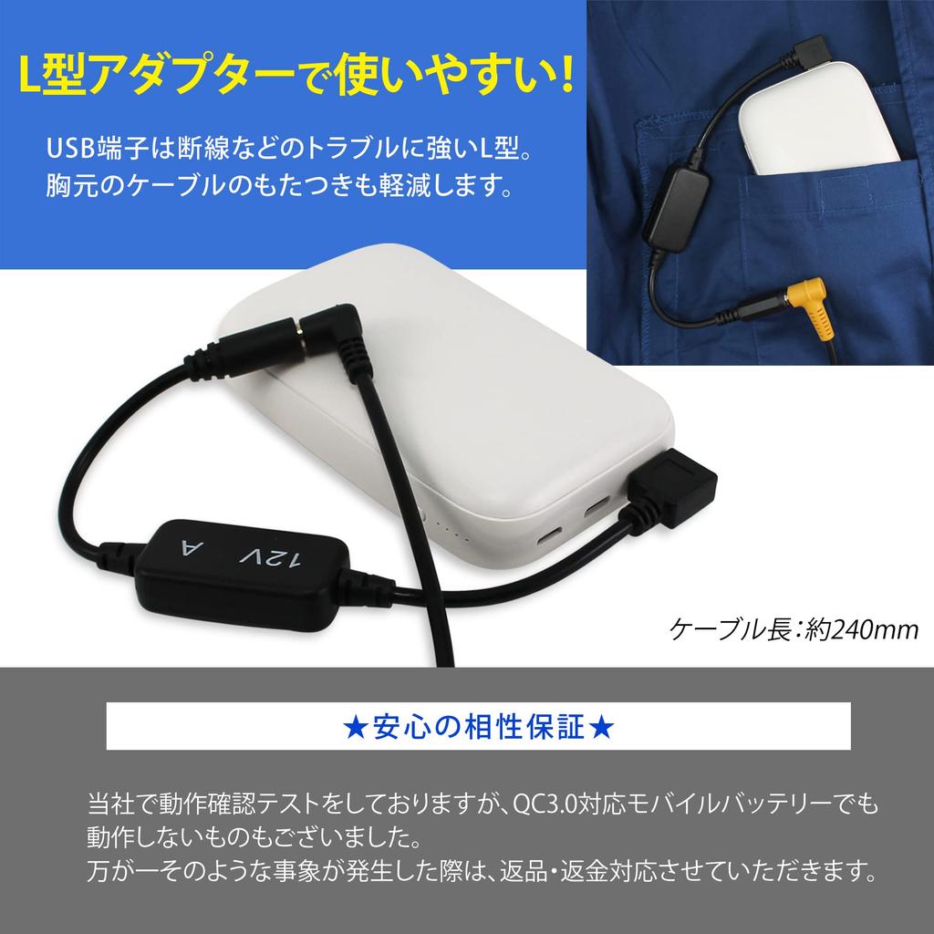 WHITENUTS -A USB Boost Cable (SANS Compatible, Workman Compatible, USB-A Terminal/Conversion Cable/6.7 Inches (17