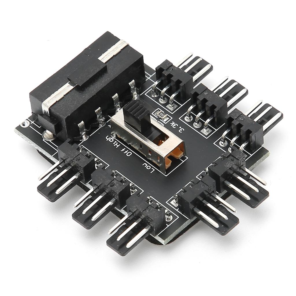 Fan Hub 3‑Pin Power Supply Integrated Adapter Cable 1 To 8 Splitter for Computer CoolingIDE Power Supply