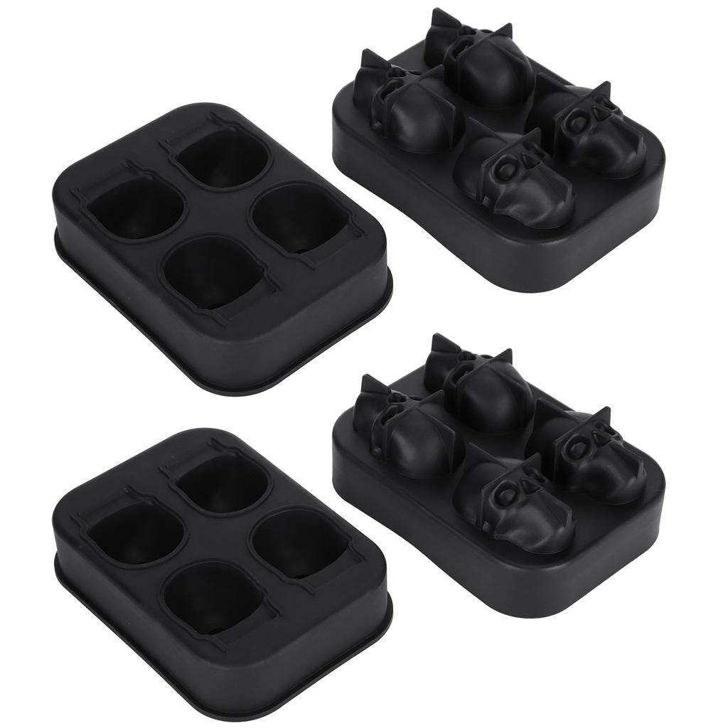 2Pcs Ice Mold Skull Shape Silicone Ice Cubes Tray for Cake Candies Kitchen Baking Tool