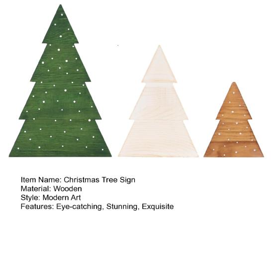 3 Pcs Christmas Tree Wooden Signs Table Decor Rustic Freestanding Xmas Tree Wood Block Sign for Winter Holiday Mantel Shelf Tabletop Tiered Tray Decor