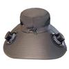 Dual Fan Wide Brim Sun Cap Breathable Adjustable Visor Cap Cooling Fisherman Hat  Fishing