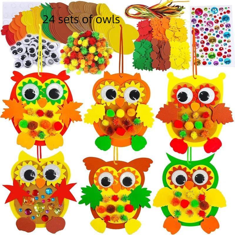 Cute Felt Animal Ornaments Diy Hedgehog Leaves Autumn Craft Kit Autumn Handmadethanksgiving Decorations Used For Party