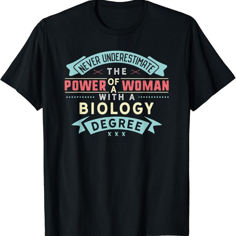 Funny Biology Degree Major T Shirt Strong Woman Graduation S разноцветный