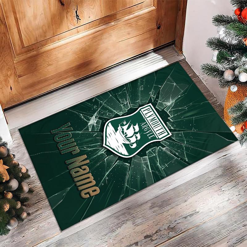 Plymouth Argyle FC Printed Crystal Velvet Rug Non‑Slip Crystal Velvet Carpet For Sofa Bedroom Indoor Home Decoration