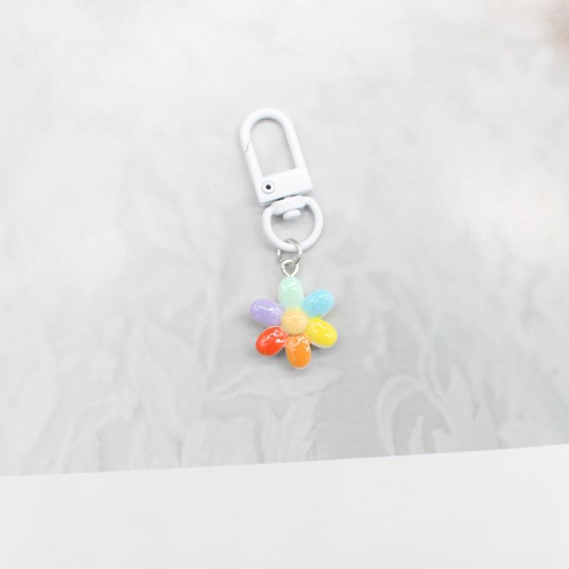 Rainbow Flower Dopamine Keychain Pendant for Students and Besties