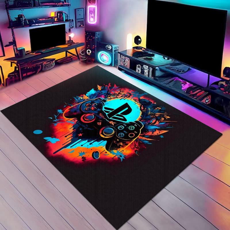 Cool Esports Controller Carpet Esports Theme Door Mat Esports Room AtmosphereDecoration Anti Slip Carpet Computer Room Floor Mat