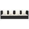 vidaXL Garten-Sofabett mit Kissen Poly Rattan Schwarz