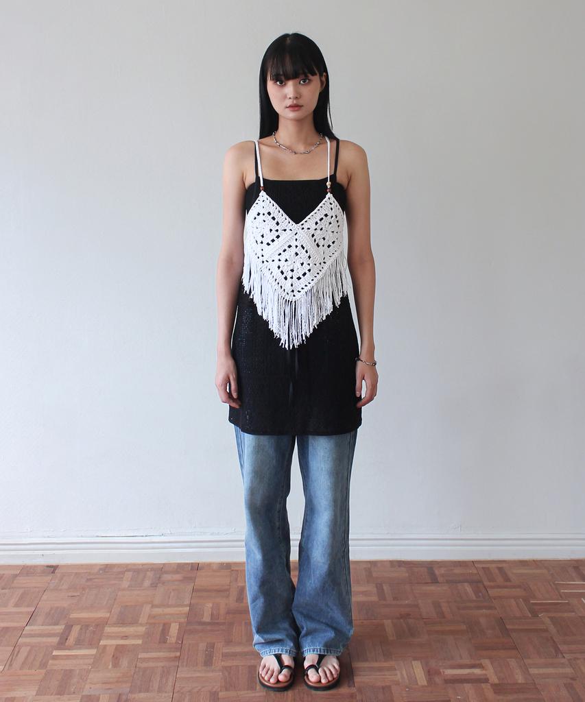 Rubati Marrakech Crochet Lace Apron Dress_Black
