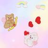 Adorable Teddy Bear Cupid Embroidery Patch for Journals, Bags, and Decorations (Rabbit Applique)
