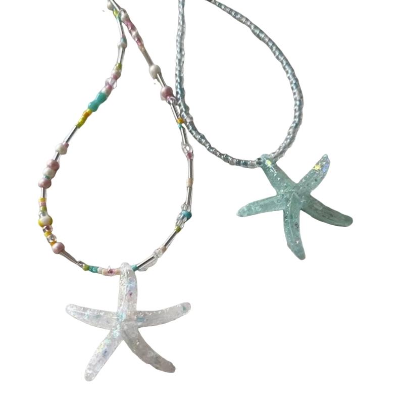 Verstellbare Cool Starfish Anhänger Halskette Kinder Hals Schmuck Kinder Modeschmuck Geeignet für Jungen und Mädchen Geschenk