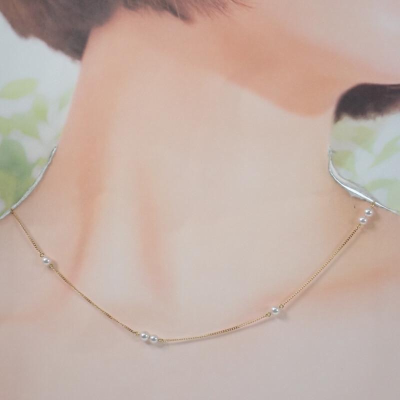 no brand  Necklace Pearl/K18 yellow gold Women