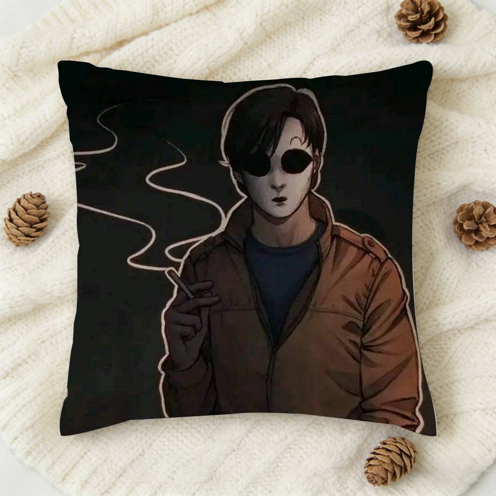 Horror Short Film Mmarble Hhornets Doublesided Printed Square Decorative Cushion Cover for Sofa Living Room Home Decor