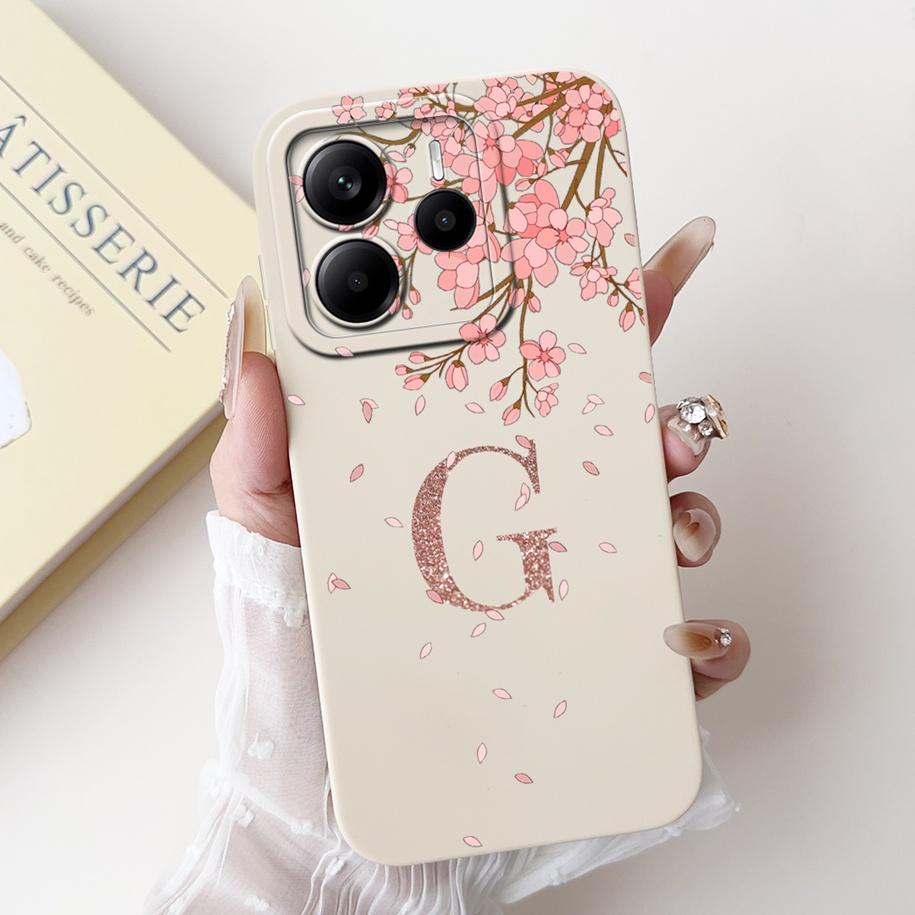 For Xiaomi Redmi Note 14 4G Case Global Cover Luxury Crown Flower Letters Soft Silicone Phone Case For Redmi Note14 4G 2025 Capa