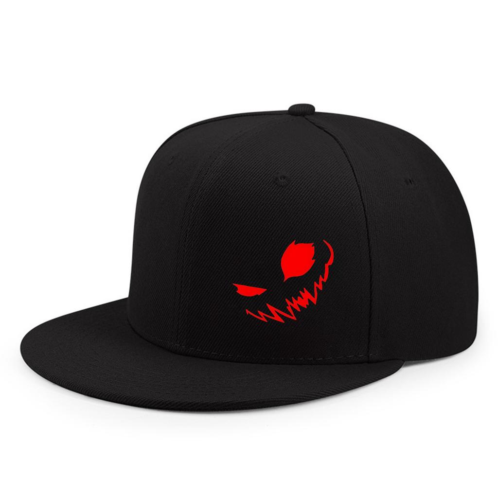 New Hardtop Flat Hat Cartoon Devil Print Men's and Women's Fashion Adult Hip-hop Hat
