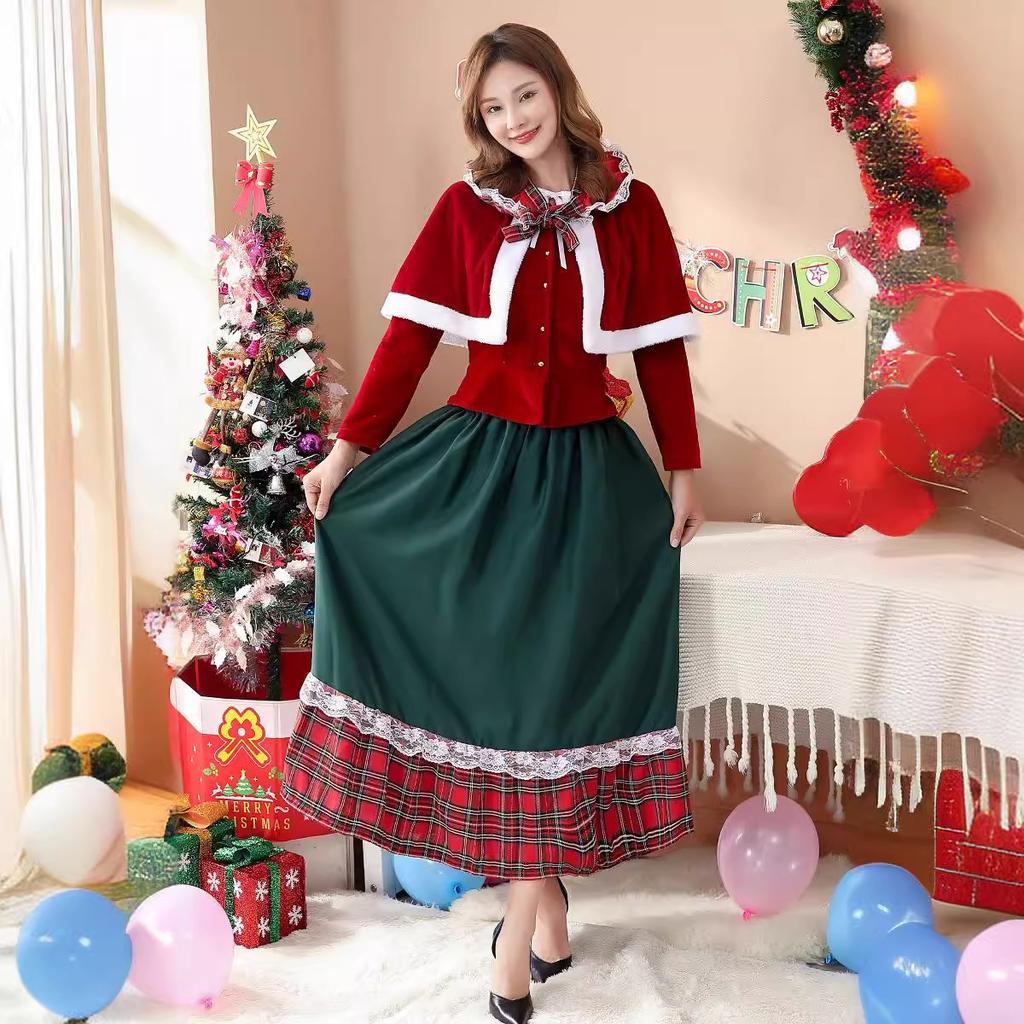 Japanese Party Christmas Queen, Christmas Dress, Christmas Costume, Long Dress Christmas Party Uniform
