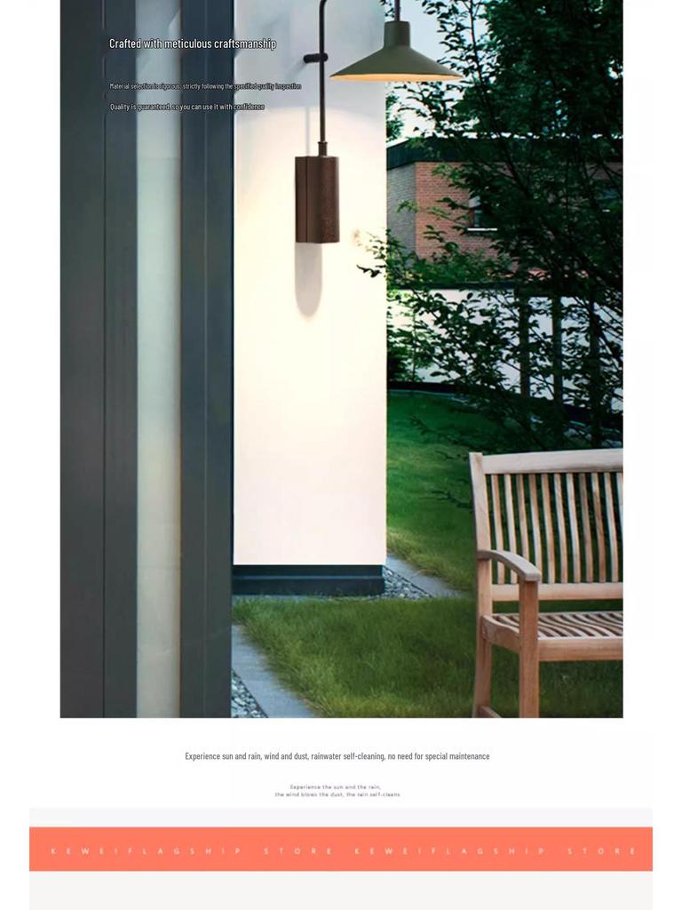 Nordic Minimalist Waterproof Outdoor Wall Light for Courtyard or Villa Doorway