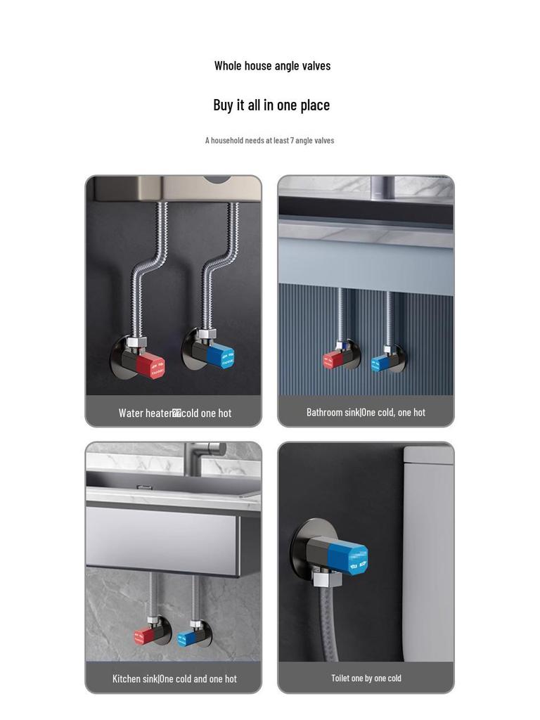 Stainless Steel High-Flow Submersible Angle Valve - Hot/Cold Universal Ball Stop Valve for Boats and Homes