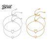 Bangles 1 Pair Bracelet Heart Decor Adjustable Length Couple Lead-free