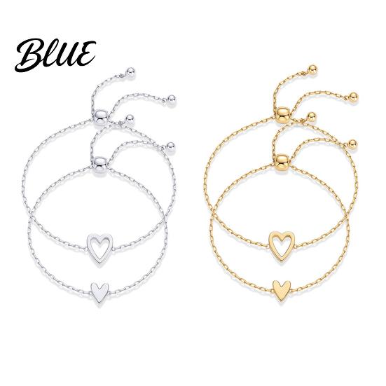 Bangles 1 Pair Bracelet Heart Decor Adjustable Length Couple Lead-free
