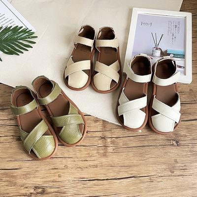 Baotou Sandals Women Summer 2024 New Flat Beach Roman Shoes Fairy with Skirt All Matching Shoes