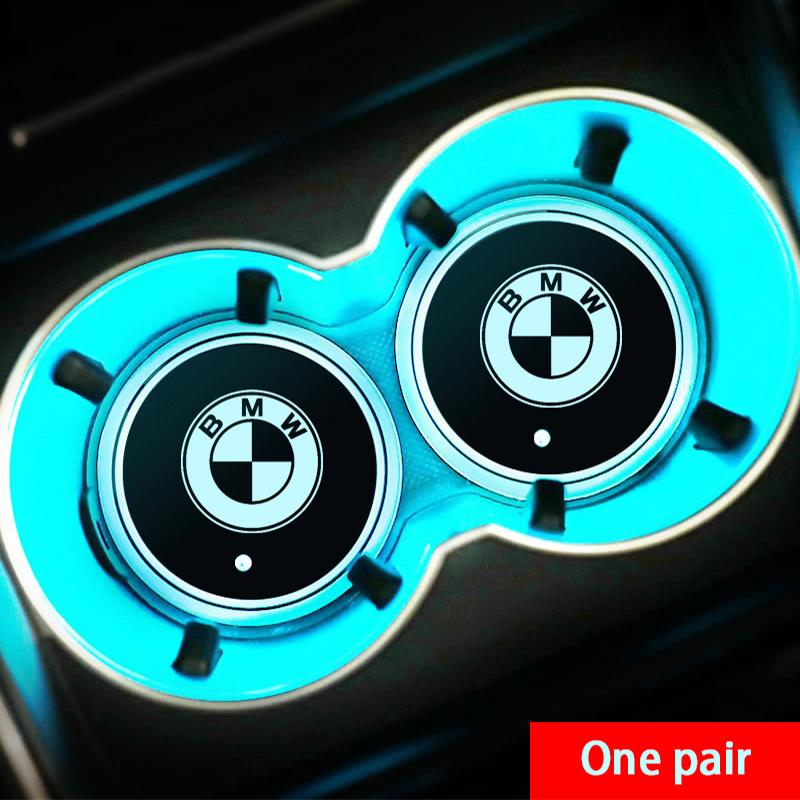 LED Luminous Car Water Cup Holder Coaster Lamps For BMW M E46 E90 E60 F30 E39 F10 F20 E87 E36 F20 E92 1 2 3 5 Series X1 X3 X5 X7