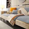 Rutschfeste, verdickte Sofakissenmatte, Einfachheit, Goldrand, Spleißen, Sofahandtuch, Heimcouch, Winter-Chenille-Sofabezug für Wohnzimmer