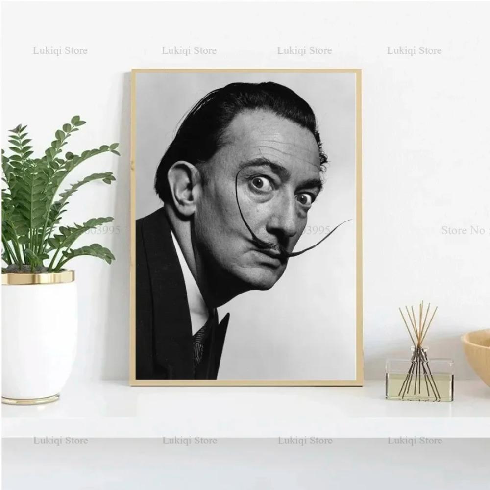 Poster Imprimeuri Portret Alb Negru Salvador Dali Fierbinte Cadouri Artist Pop Pictură pe Pânză Artă de Perete Imagine Living Decor Acasă