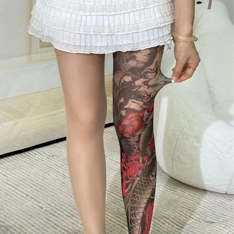 Flower leg leggings, women's thin design, anti hook silk, niche creative, bare leg artifact, sexy spicy girl pantyhose